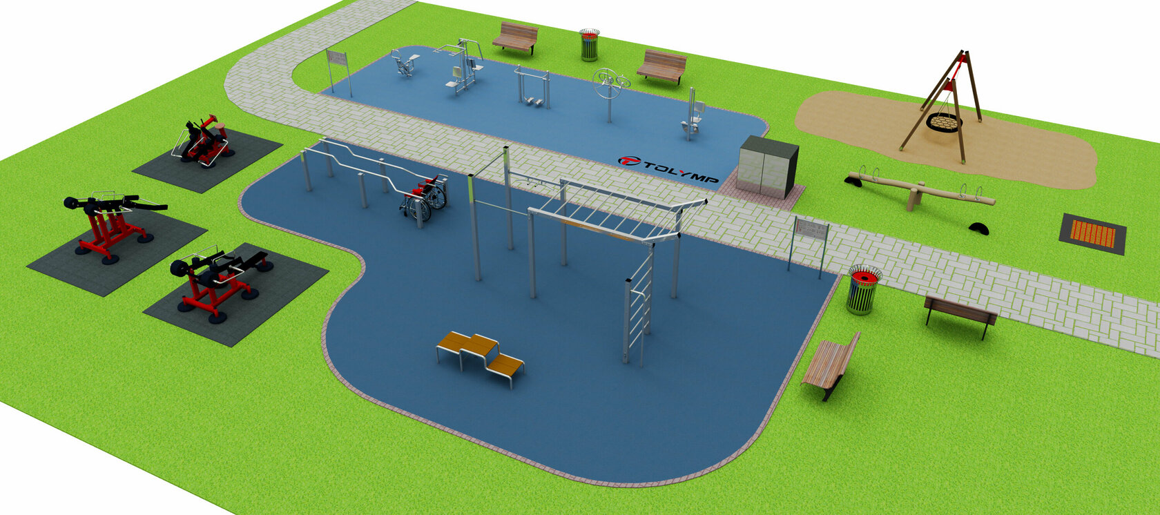 TOLYMP Fitnesspark basierend auf dem MODULO-System